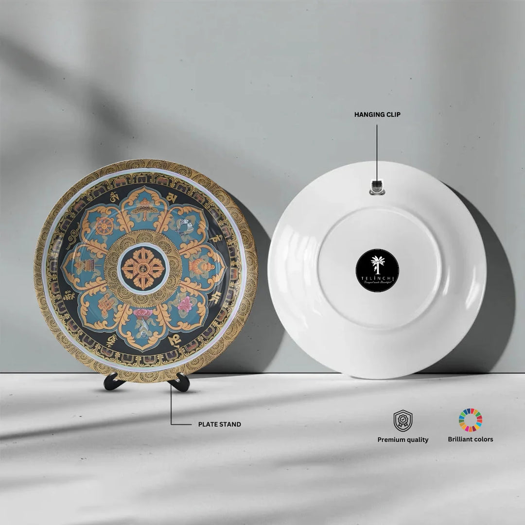 Tibetan Eight Symbols Art Plate