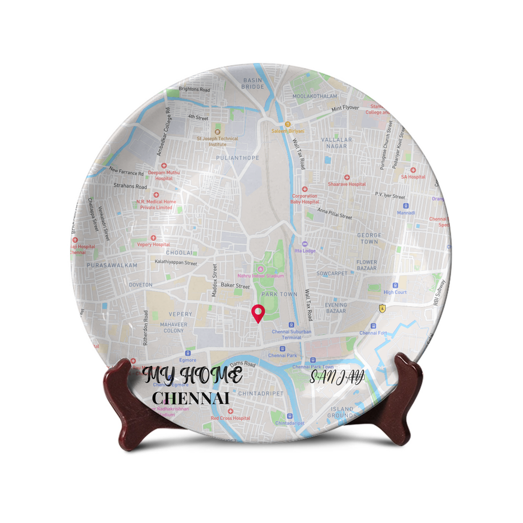 Chennai Home Personalized Street Map - Telinchi