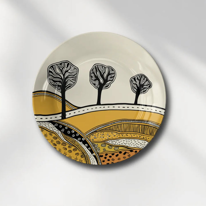 Abstract Minimalist Trees & Ochre Hills