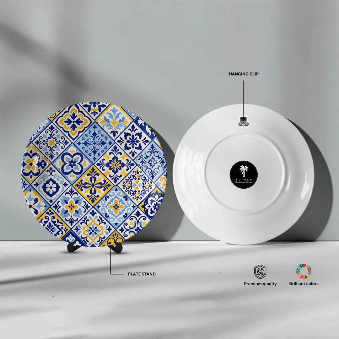 Telinchi Blue Pottery Floral Mosaic