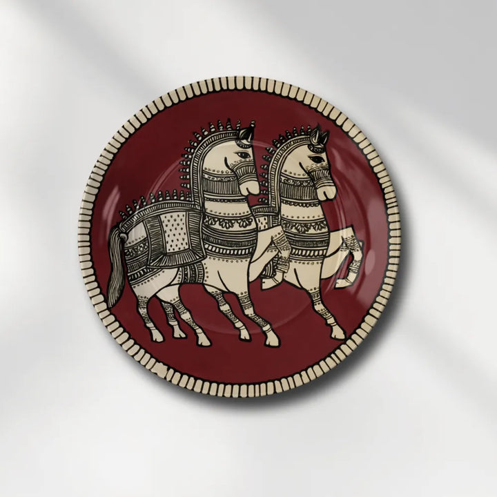 Royal Twin Horses Maroon