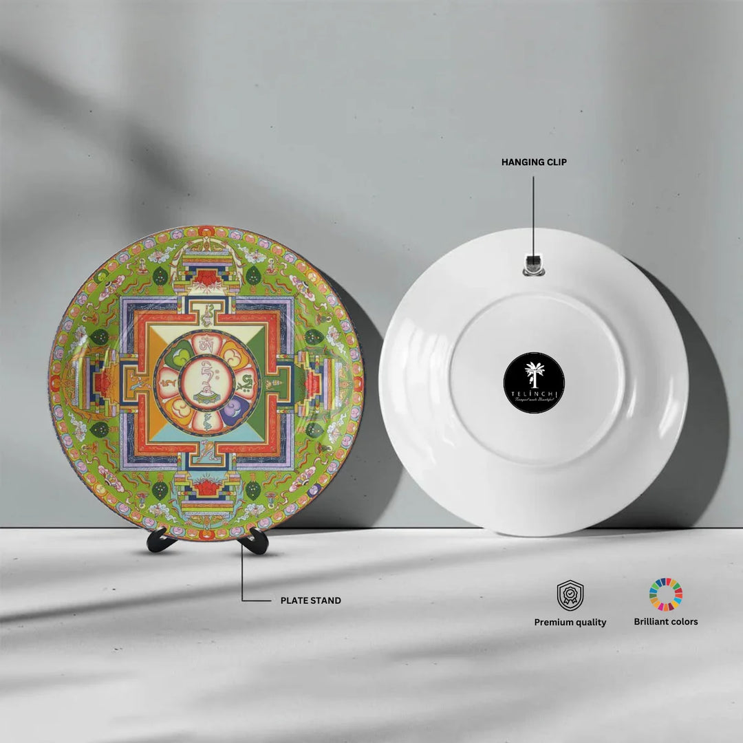 Tibetan Green Sacred Mandala Plate