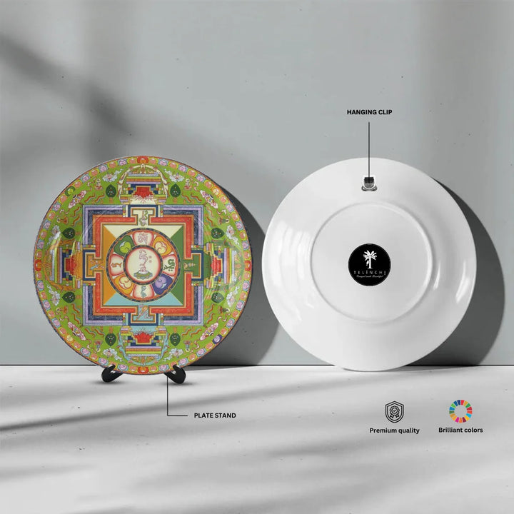 Tibetan Green Sacred Mandala Plate
