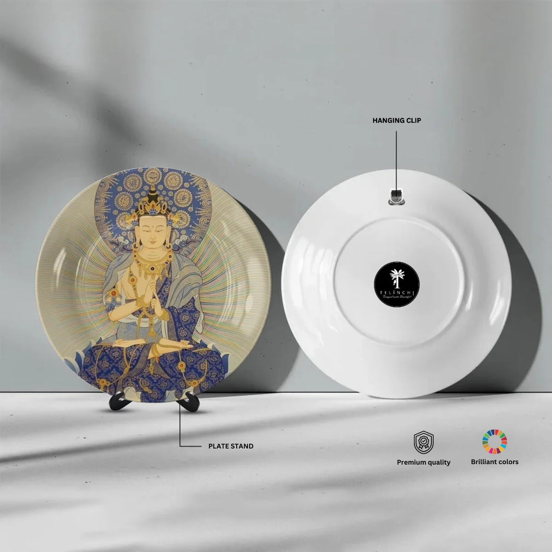 Tibetan Serene Deity Art Plate
