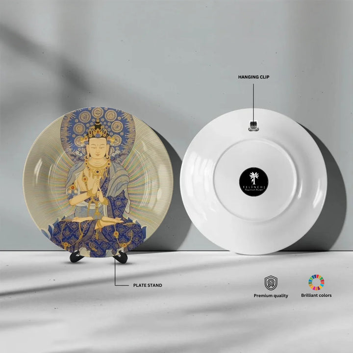 Tibetan Serene Deity Art Plate