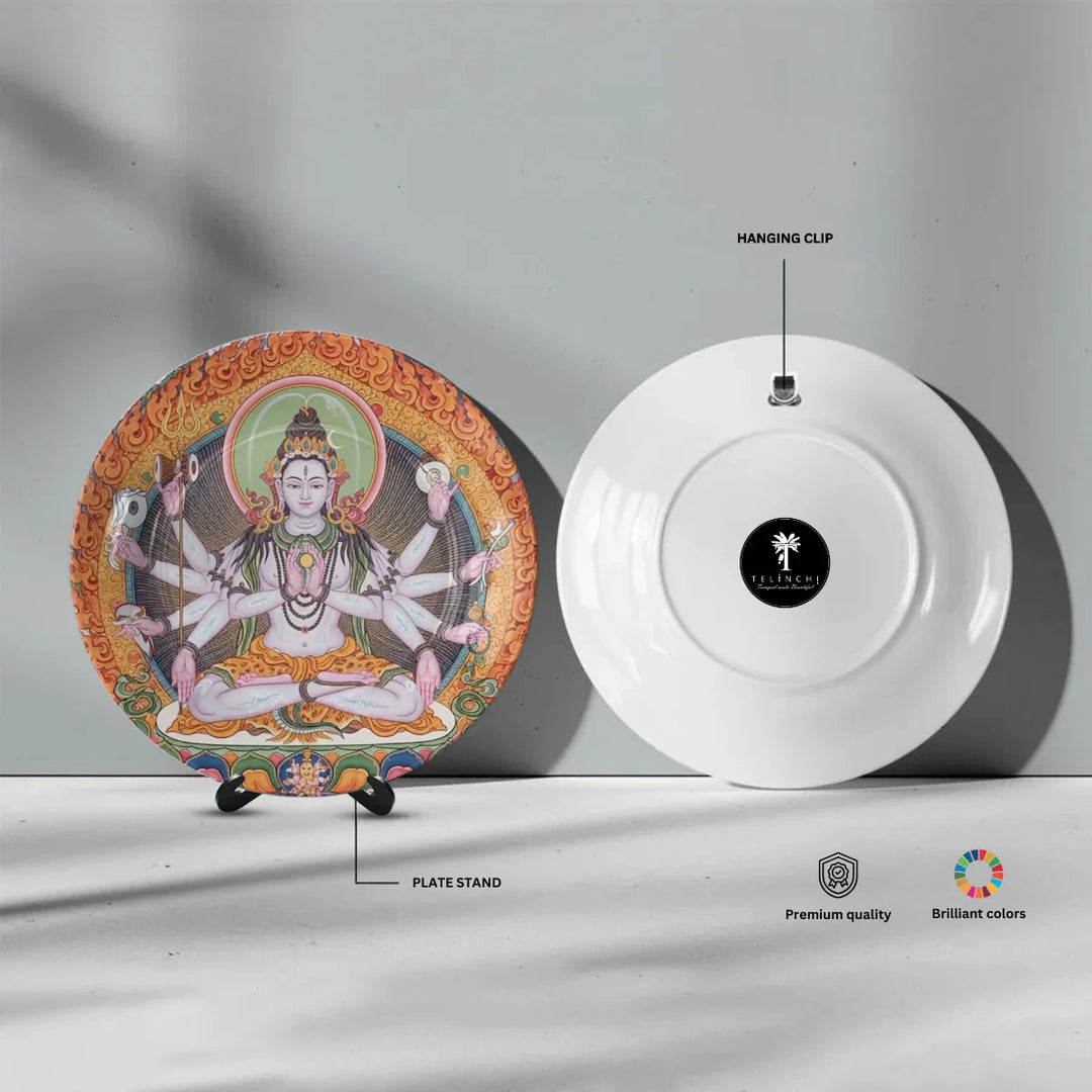 Tibetan Multi-Arm Deity Art Plate