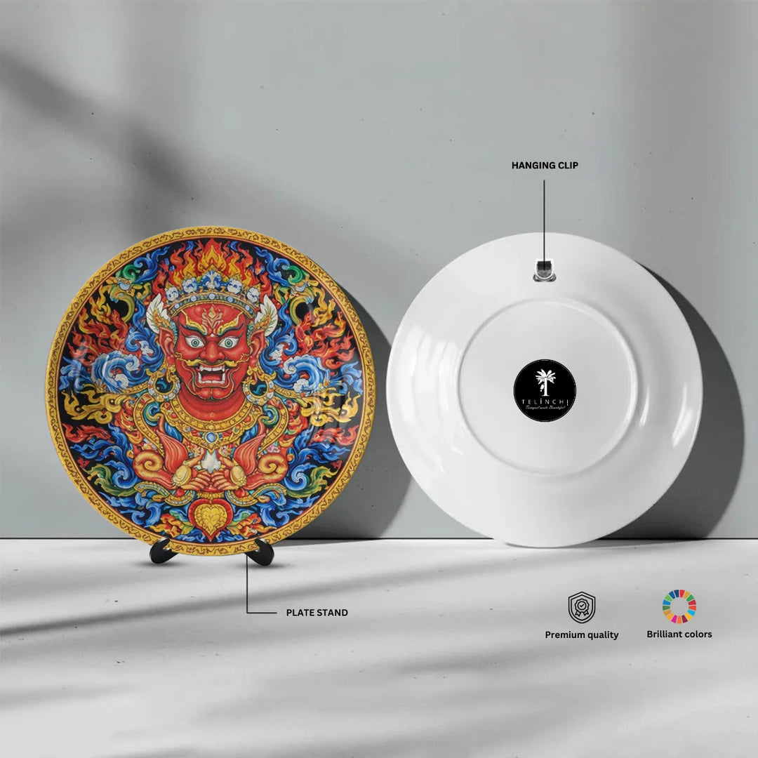 Tibetan Wrathful Deity Art Plate