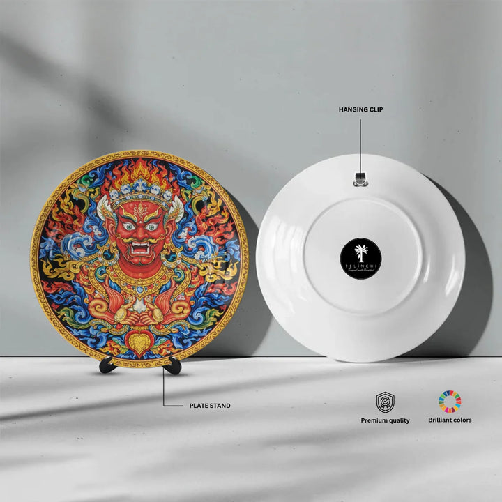 Tibetan Wrathful Deity Art Plate