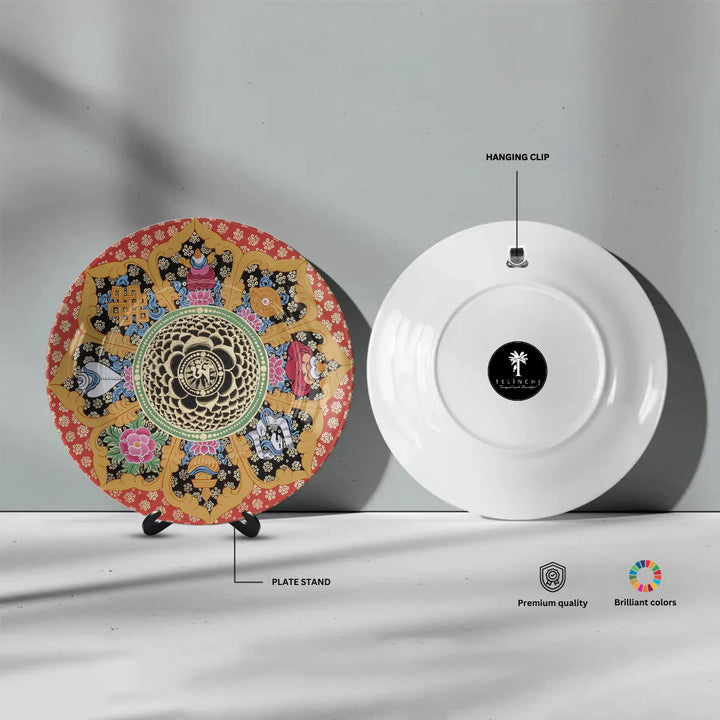 Tibetan Sacred Lotus Art Plate