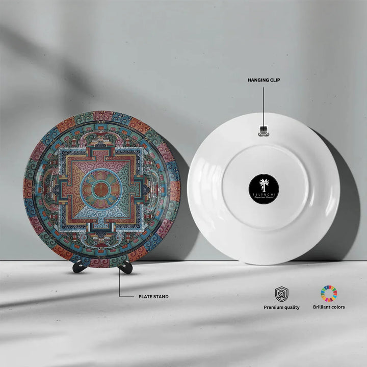Tibetan Pastel Mandala Art Plate
