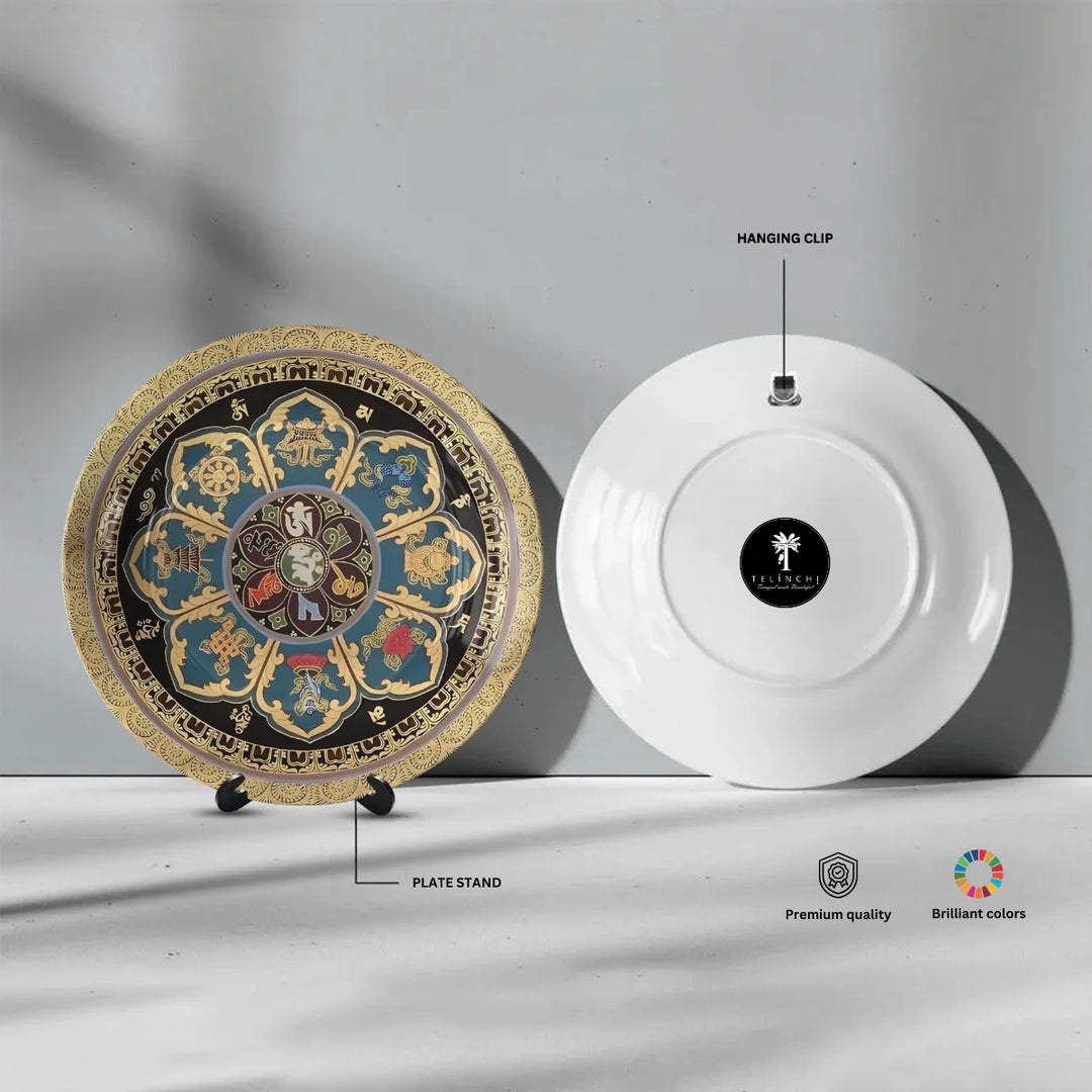 Tibetan Auspicious Mandala Art Plate
