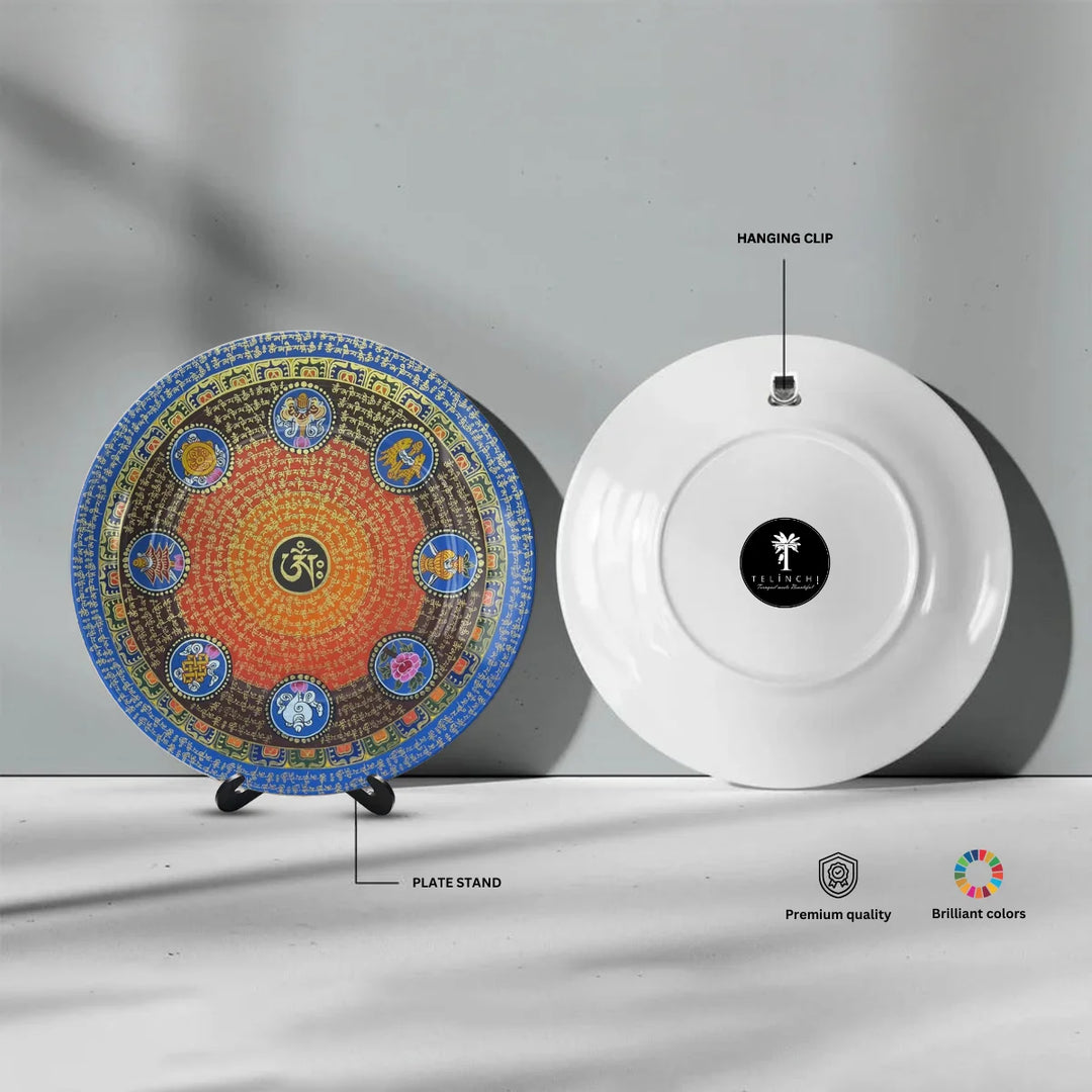 Tibetan Om Mantra Art Plate