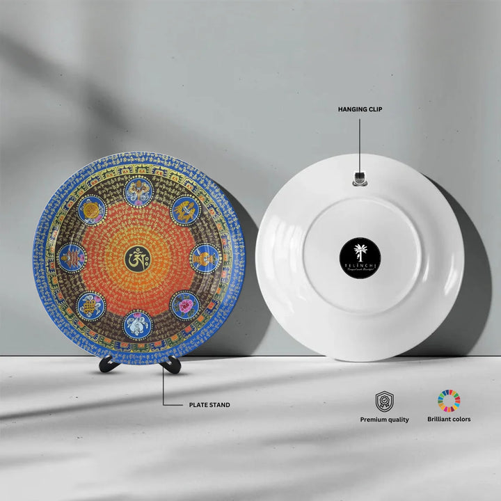 Tibetan Om Mantra Art Plate