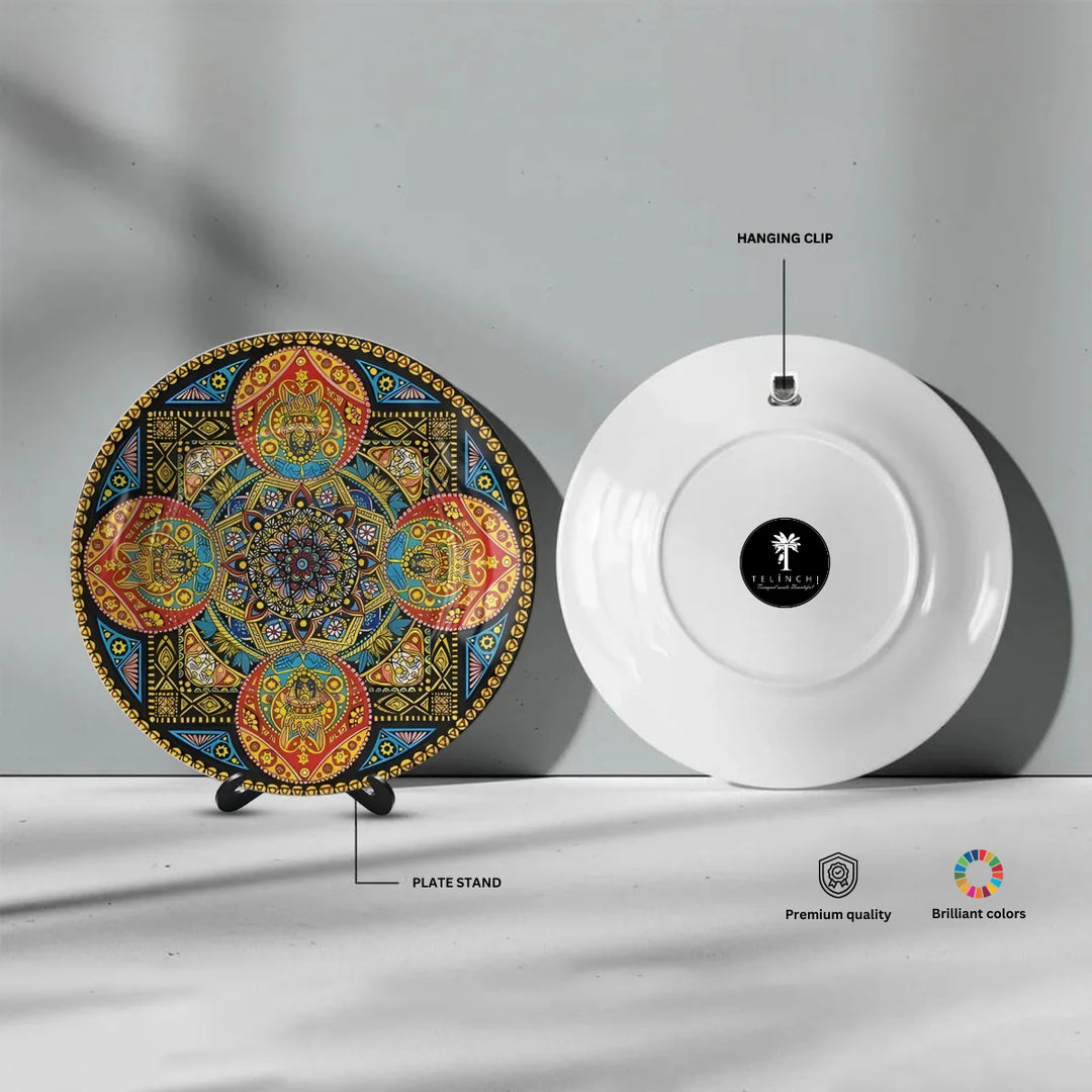 Tibetan Geometric Mandala Art Plate