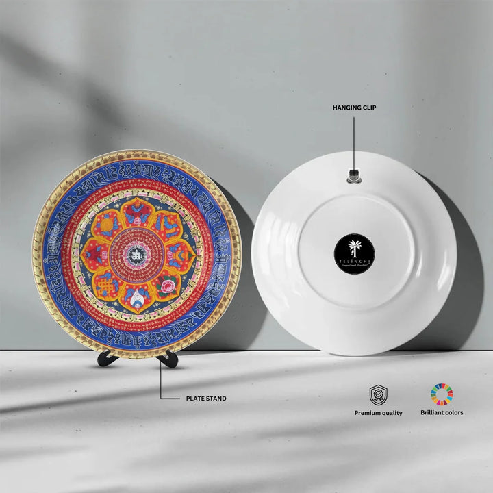Tibetan Sacred Mantra Art Plate