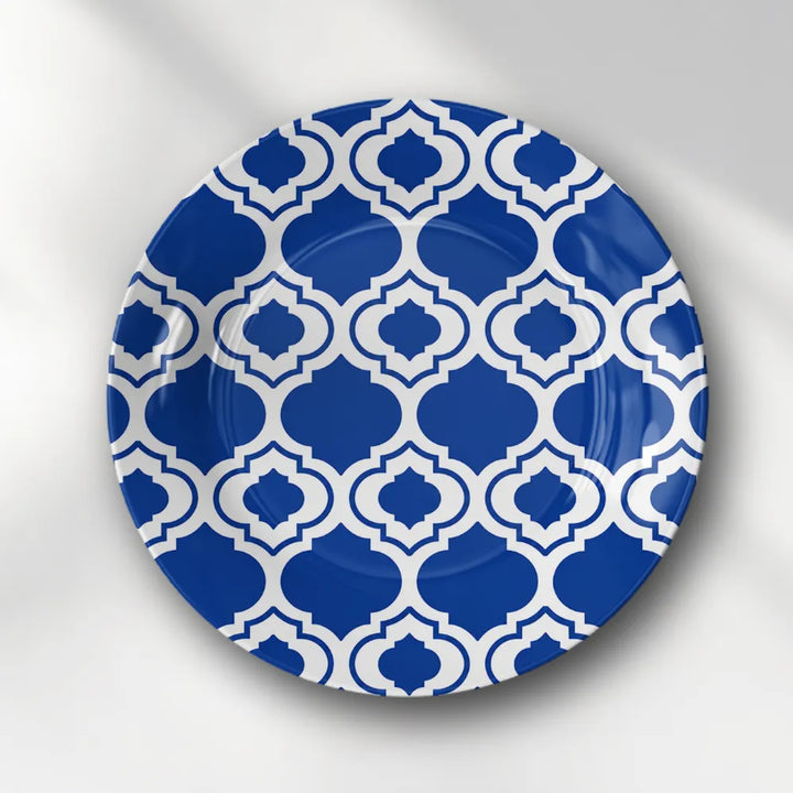 Royal Blue & White Moroccan Trellis Geometric