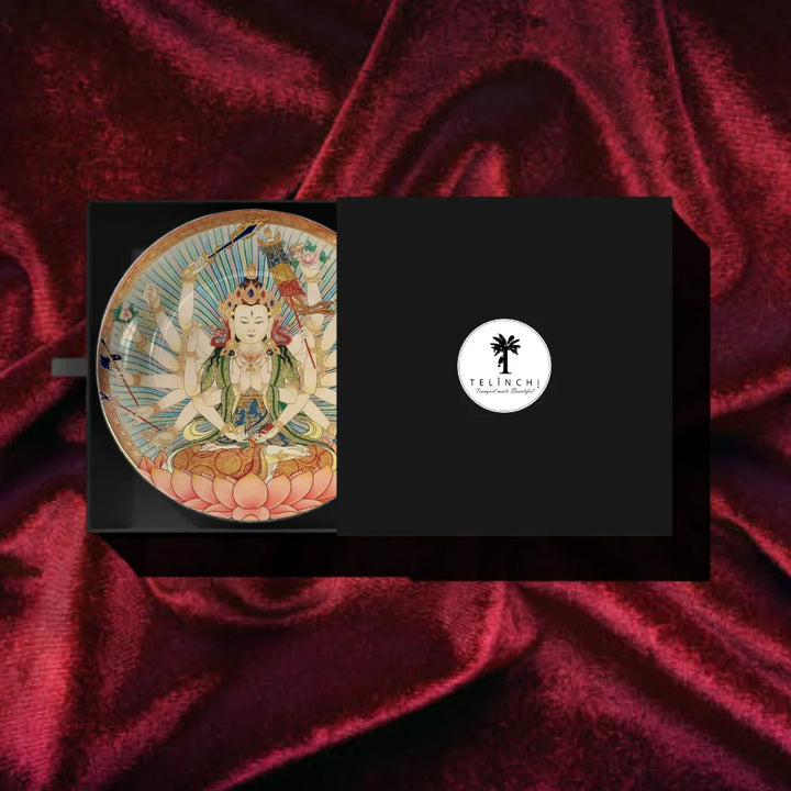 Tibetan Lotus Deity Art Plate