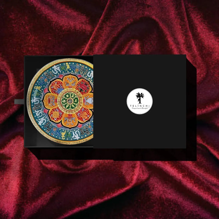 Tibetan Mantra Lotus Art Plate