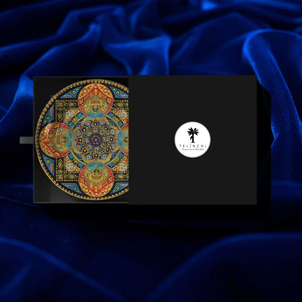 Tibetan Geometric Mandala Art Plate