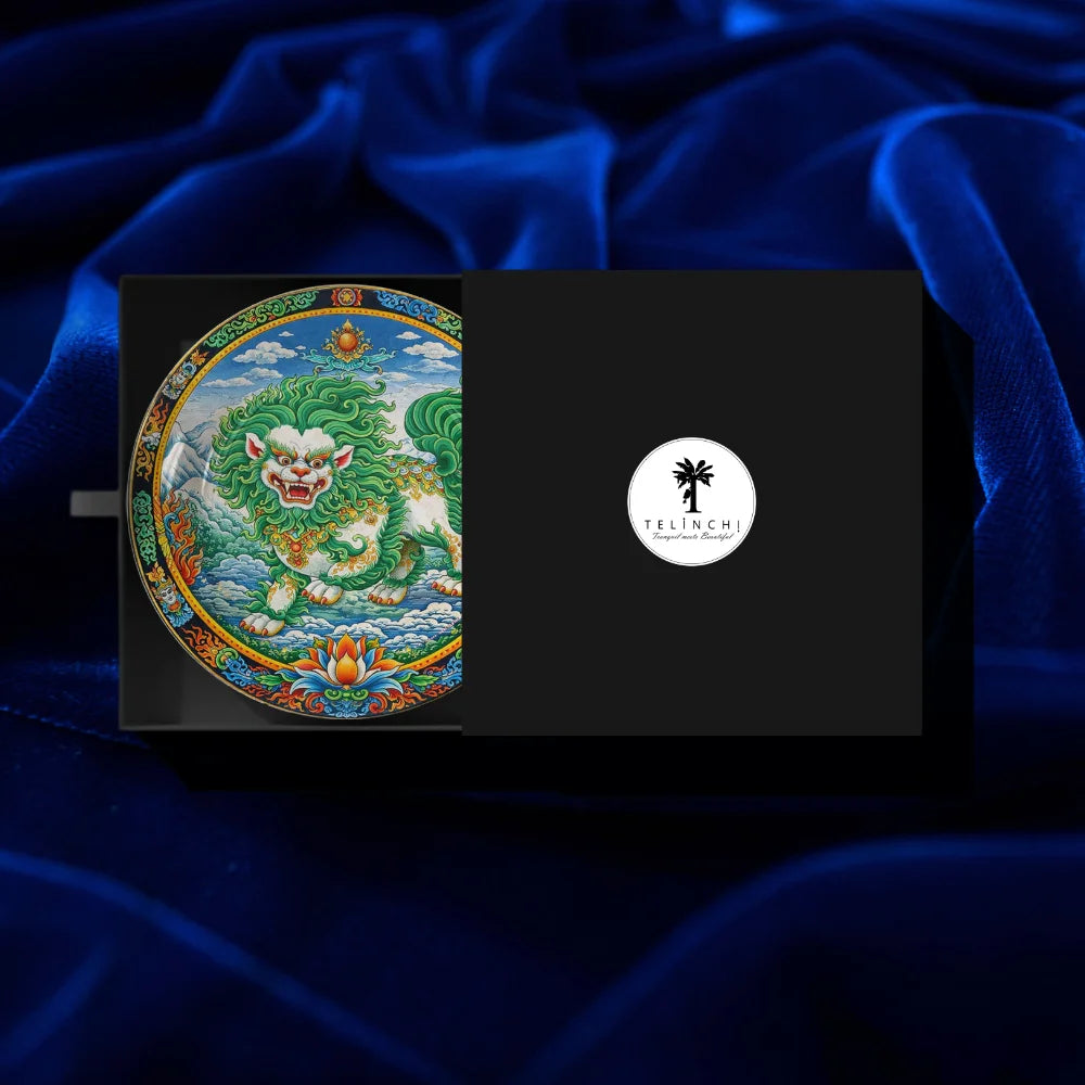 Tibetan Snow Lion Art Plate