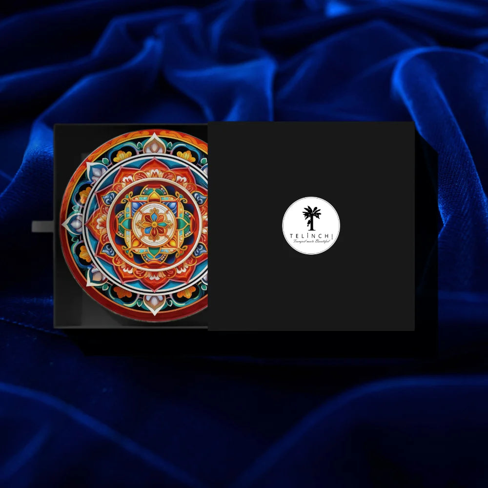 Colorful Tibetan Lotus Mandala Plate