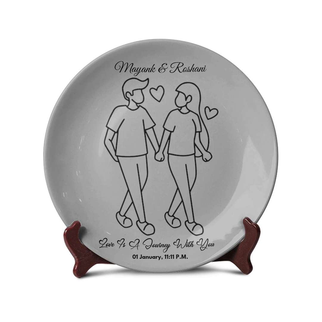 Walking Couple Personalized Line Art - Telinchi