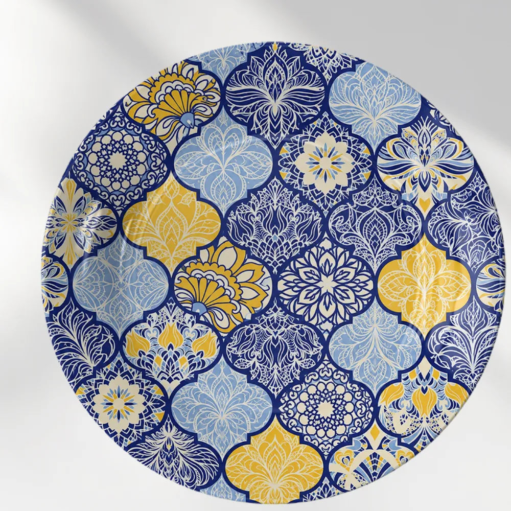 Royal Blue & Yellow Moroccan Floral Mosaic