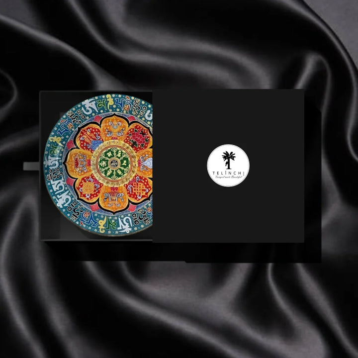 Tibetan Auspicious Lotus Art Plate