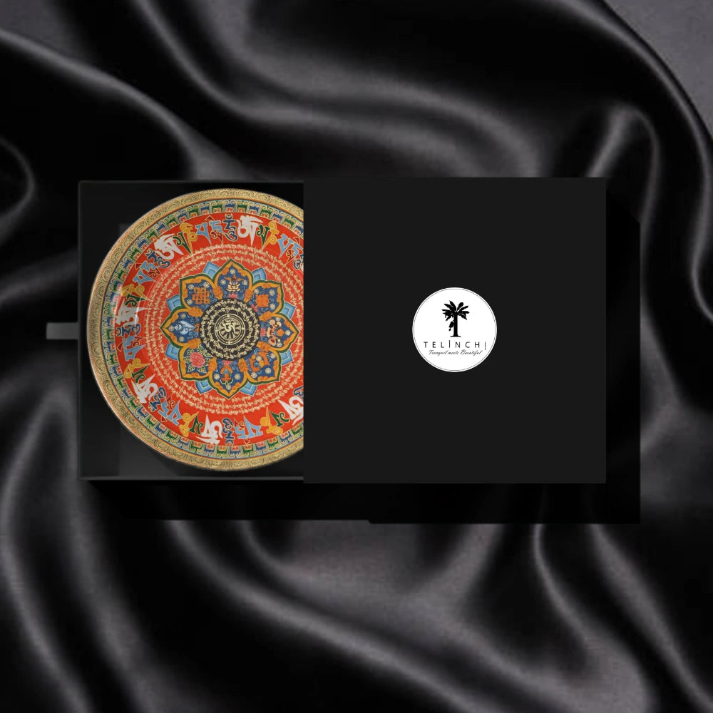 Tibetan Mantra Mandala Art Plate