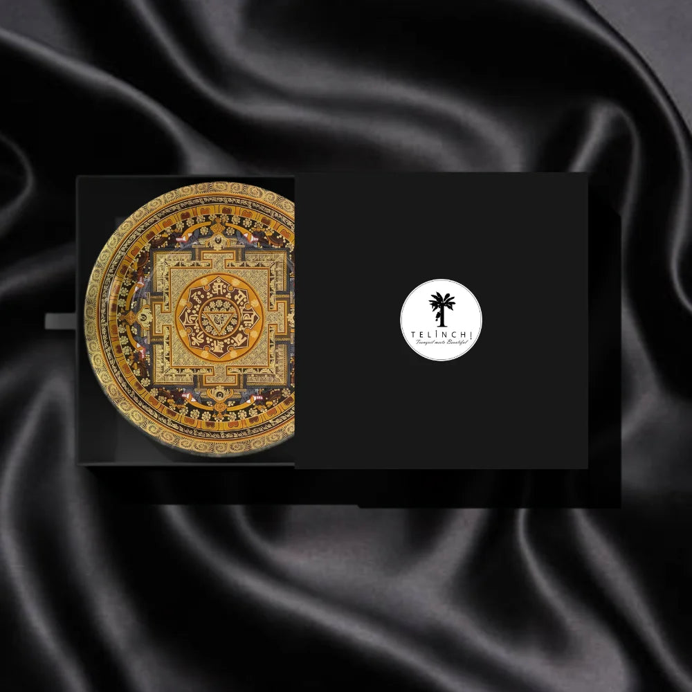 Golden Tibetan Sacred Yantra Plate