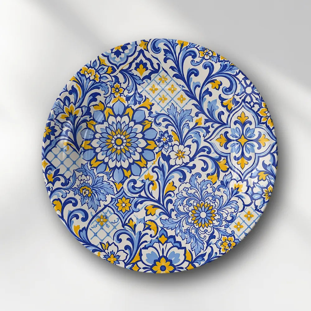 Royal Blue & Yellow Floral Blue Pottery