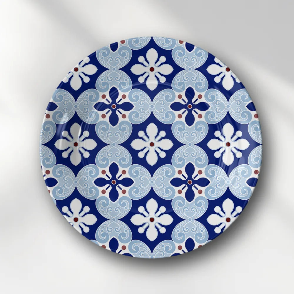 Royal Blue & White Floral Scroll Blue Pottery