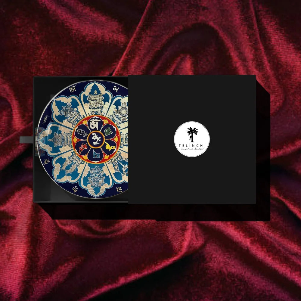 Tibetan Eight Symbols Mandala Plate