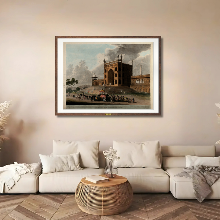 Eastern Gate of the Jummah Musjid at Delhi by Thomas Daniell