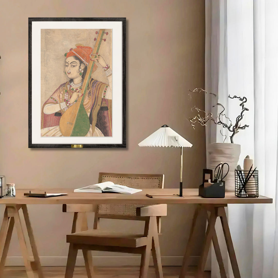 Courtesan Playing a Sitar