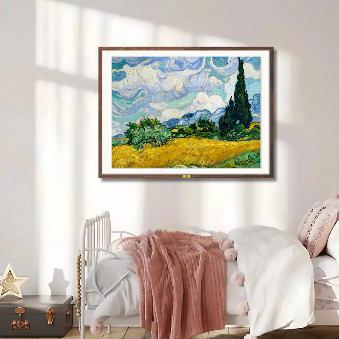 Wheat Field with Cypresses
