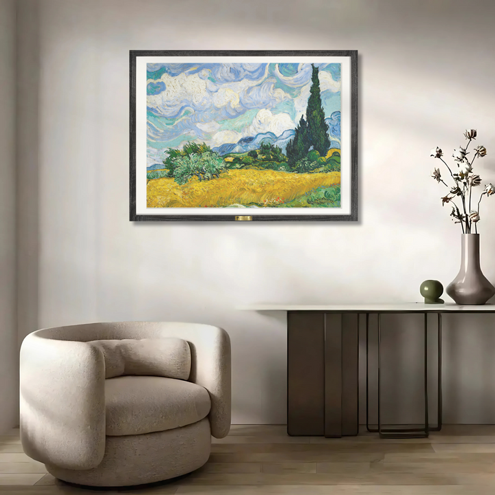 Wheat Field with Cypresses