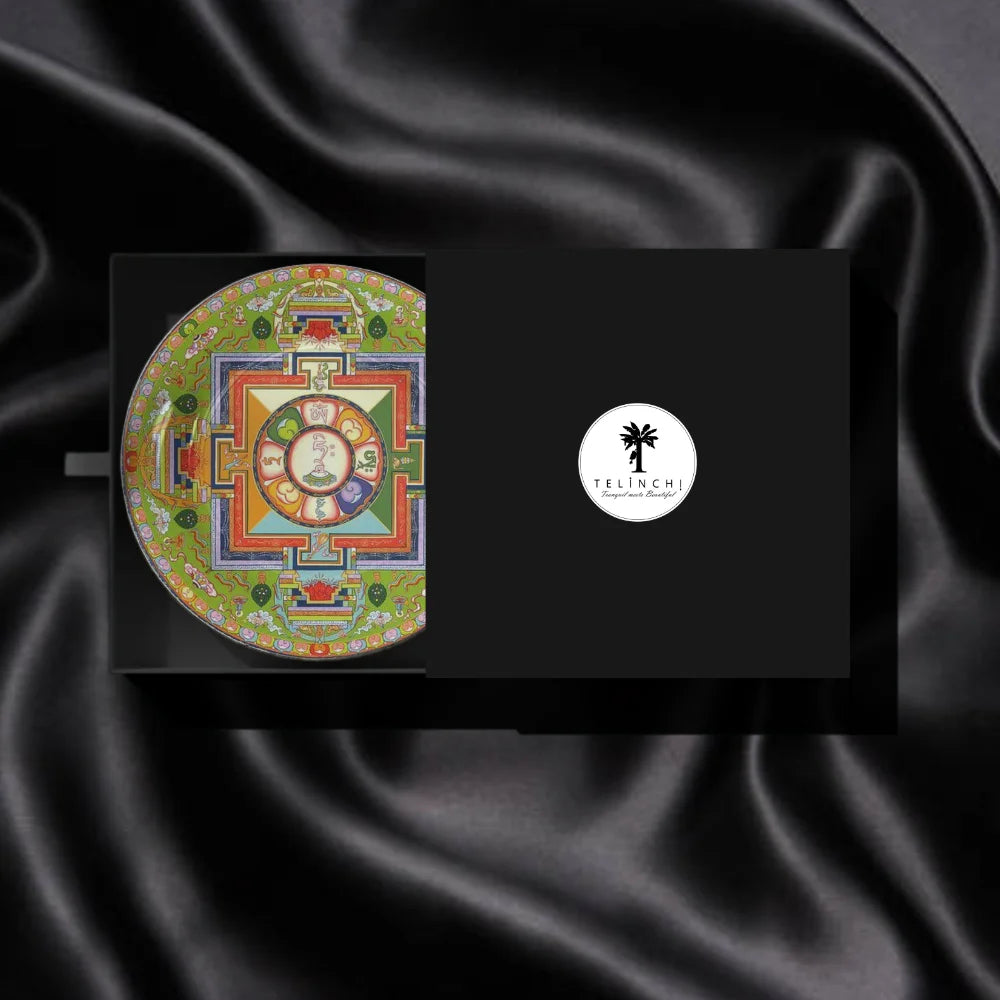 Tibetan Green Sacred Mandala Plate