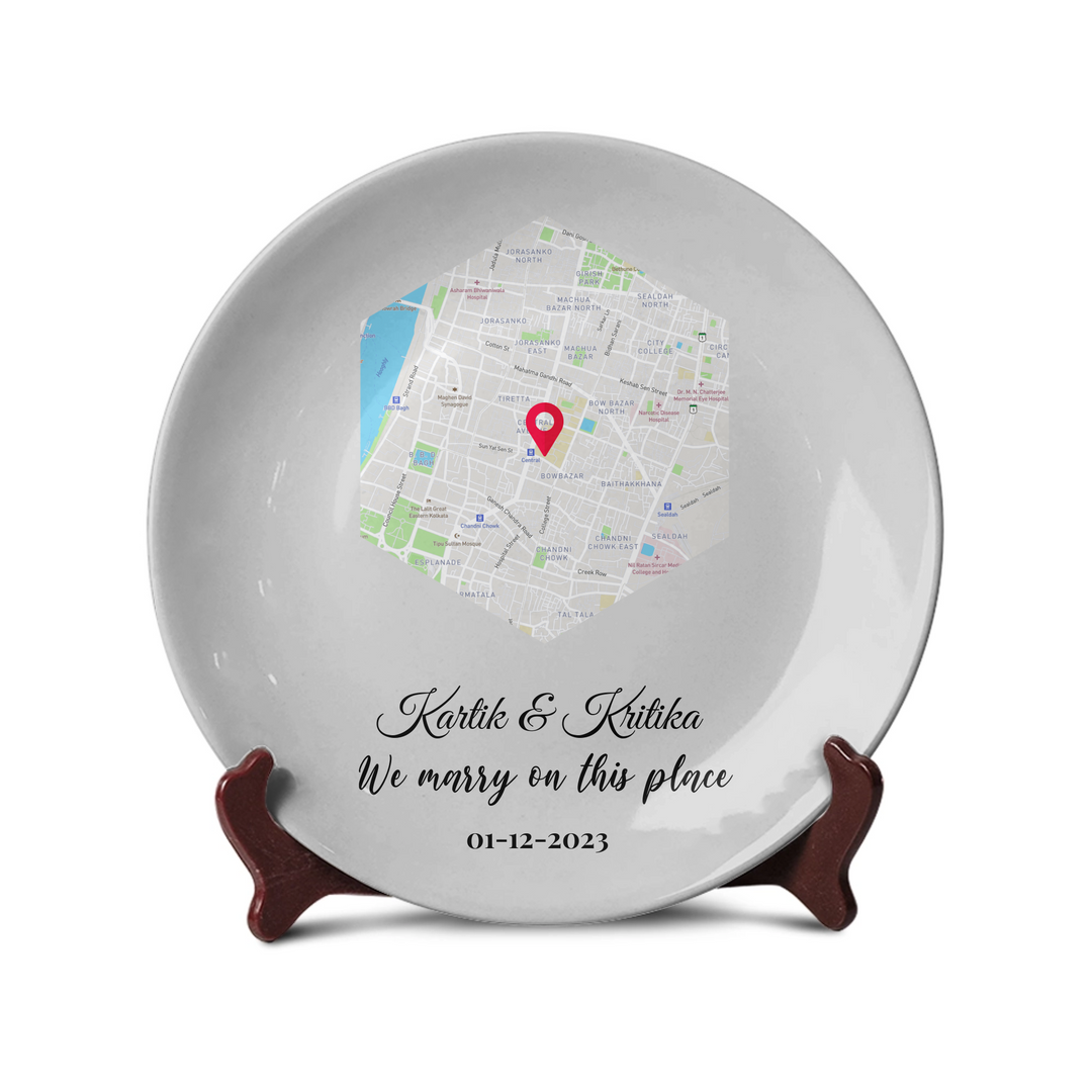 Hexagonal Wedding Personalized Street Map - Telinchi