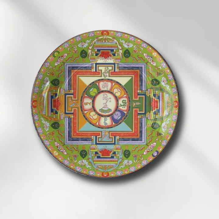 Tibetan Green Sacred Mandala Plate
