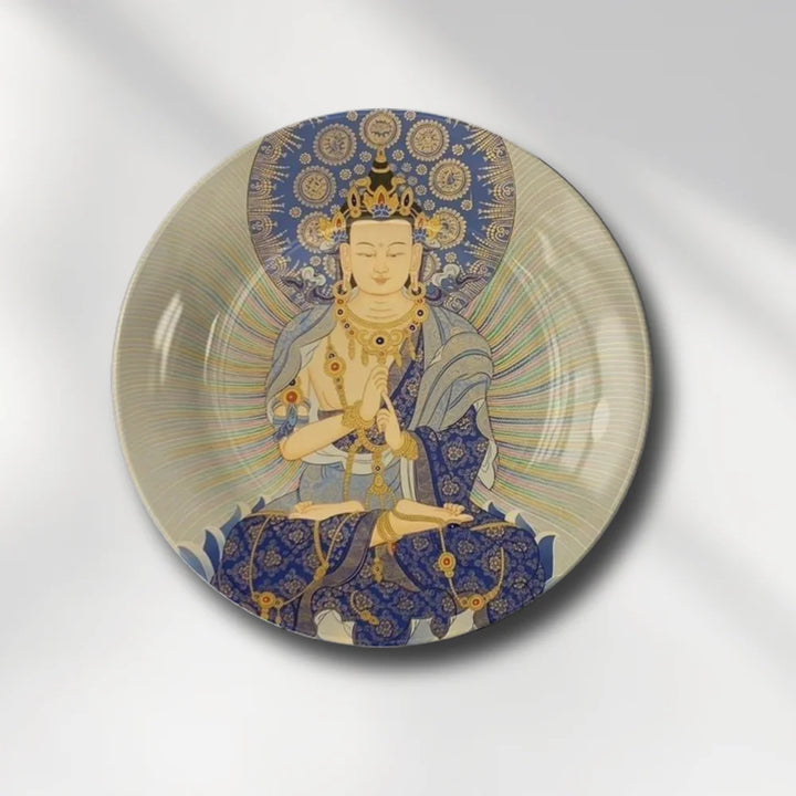 Tibetan Serene Deity Art Plate