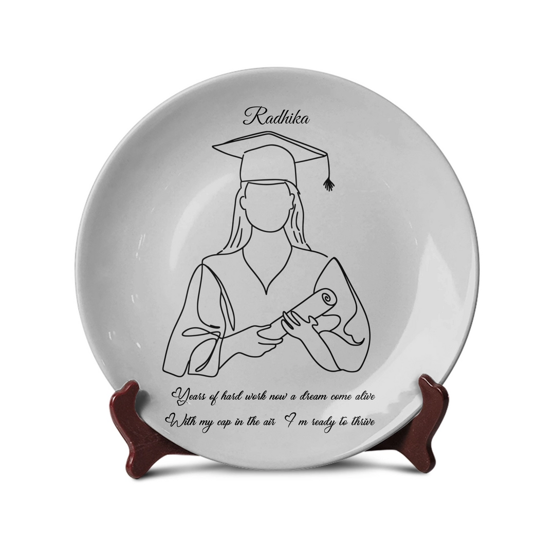 Girl Graduate Personalized Line Art - Telinchi
