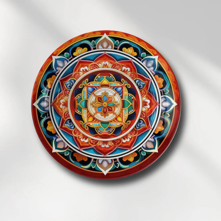 Colorful Tibetan Lotus Mandala Plate