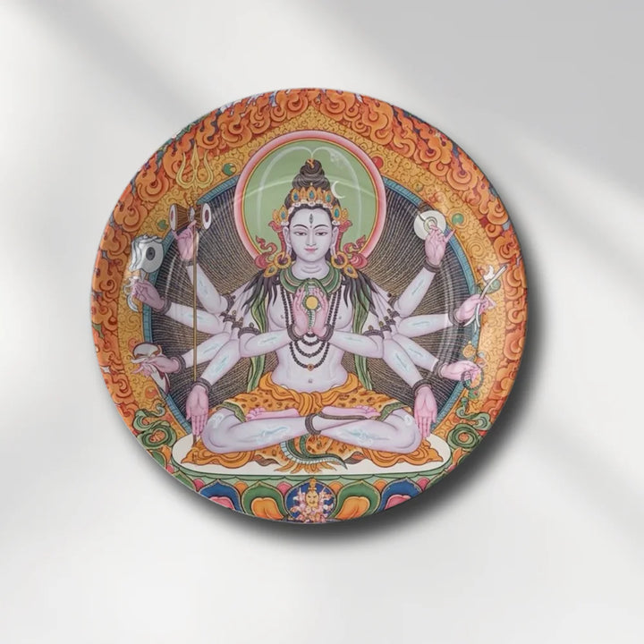 Tibetan Multi-Arm Deity Art Plate
