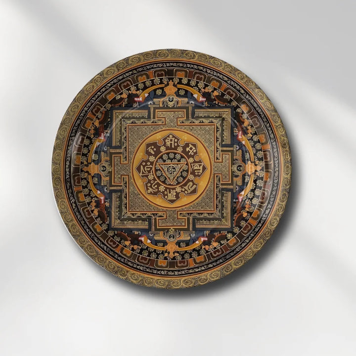 Tibetan Golden Yantra Art Plate