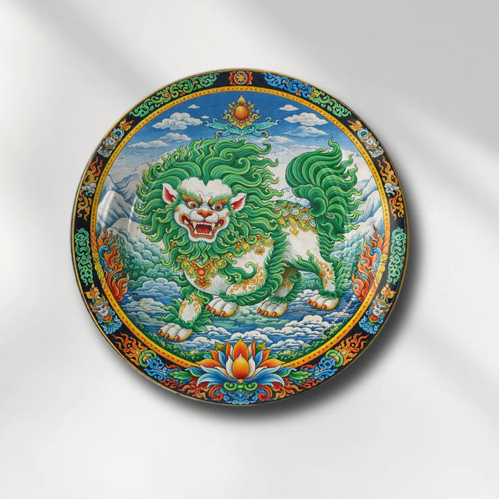 Tibetan Snow Lion Art Plate