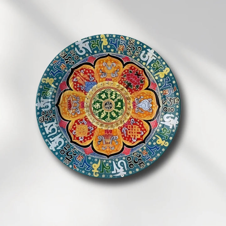 Tibetan Auspicious Lotus Art Plate