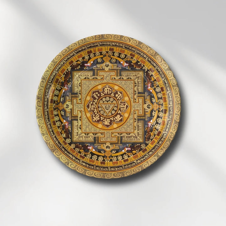 Golden Tibetan Sacred Yantra Plate