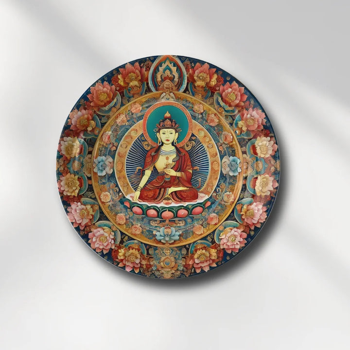 Tibetan Lotus Buddha Art Plate