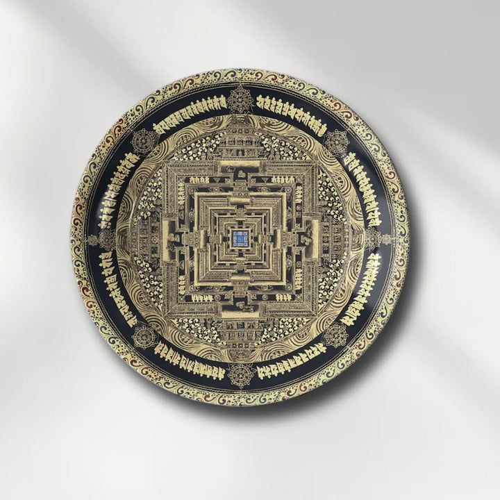 Tibetan Golden Sacred Mandala Plate